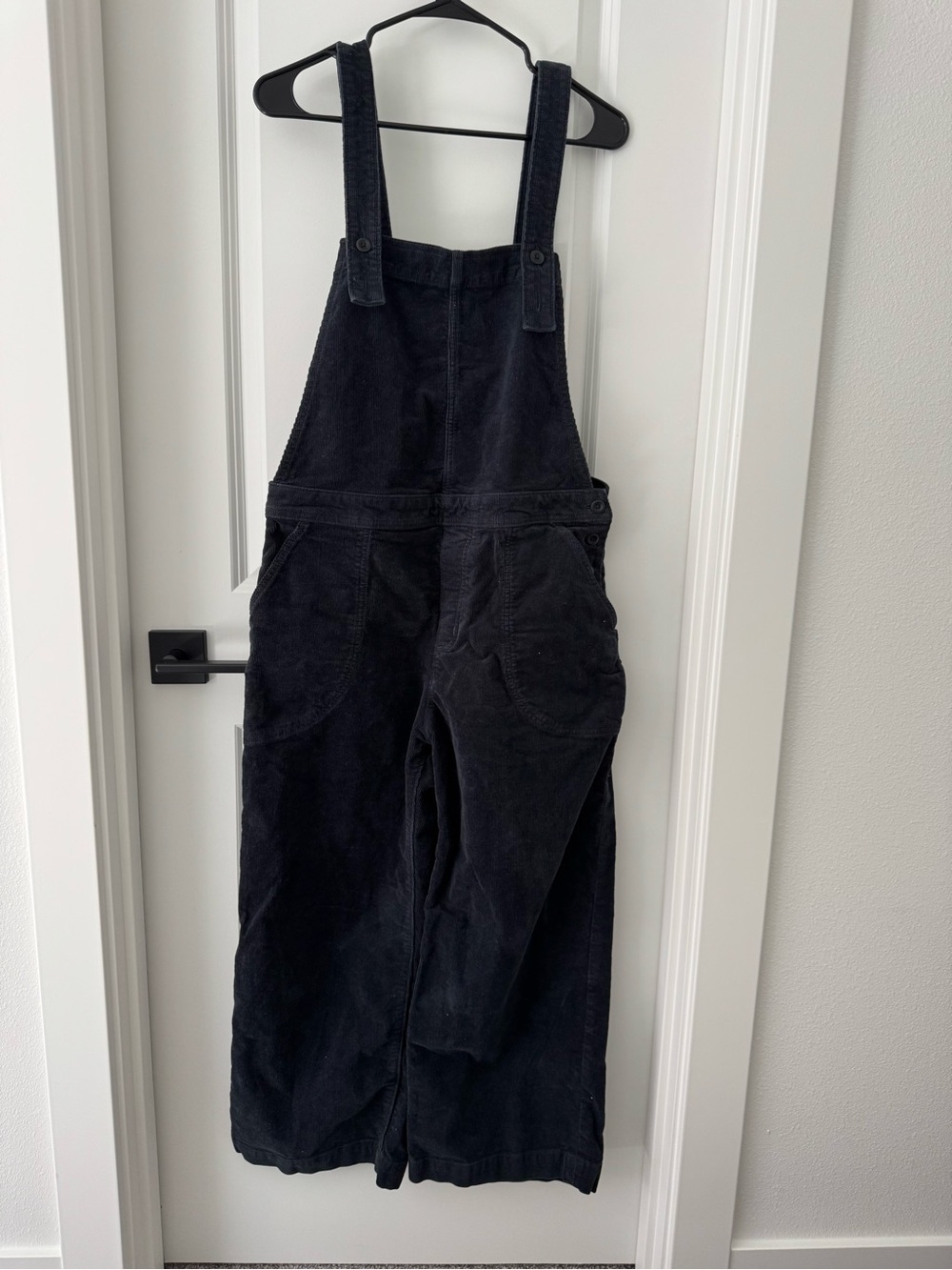 Patagonia Black Stand up cropped Corduroy Overalls Jumpsuit